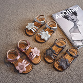 Sandale pentru copii cu plasture și decor 3D și talpă plată