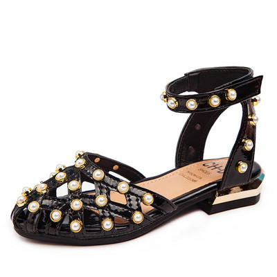 Moderne dječje sandale sa perlama za djevojčice od eko kože