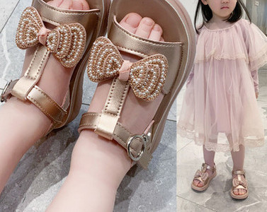 Model nou de sandale pentru fete pentru copii cu panglica si perle