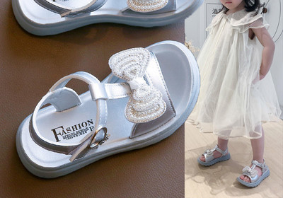 Model nou de sandale pentru fete pentru copii cu panglica si perle