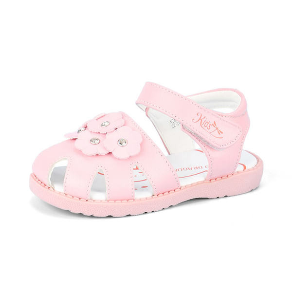 Παιδικά σανδάλια για κορίτσια από οικολογικό δέρμα με λουλούδια