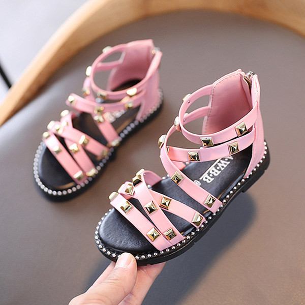 Sandale moderne pentru copii cu fermoar și talpă moale