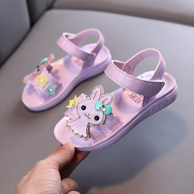 3D elemendi ja kividega laste sandaalid tüdrukutele