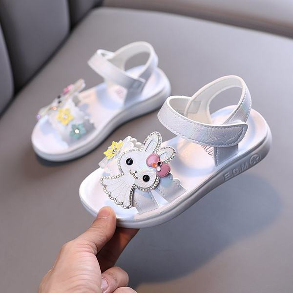 3D elemendi ja kividega laste sandaalid tüdrukutele