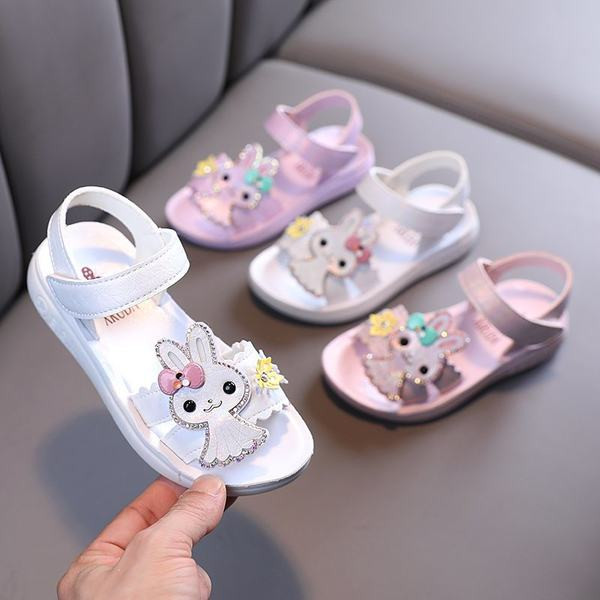 3D elemendi ja kividega laste sandaalid tüdrukutele