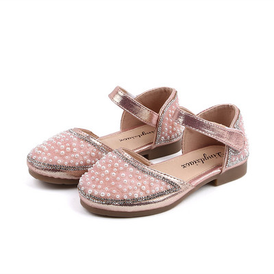 Sandale pentru copii cu autocolante si decor cu perle