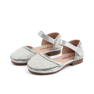 Sandale pentru copii cu autocolante si decor cu perle