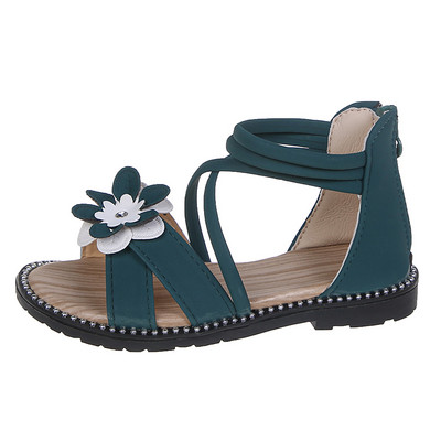 Sandale moderne pentru copii cu floare si fermoar