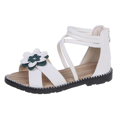 Sandale moderne pentru copii cu floare si fermoar