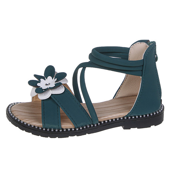 Sandale moderne pentru copii cu floare si fermoar