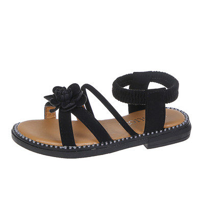 Sandale actuale cu o floare și o talpă plată - pentru fete