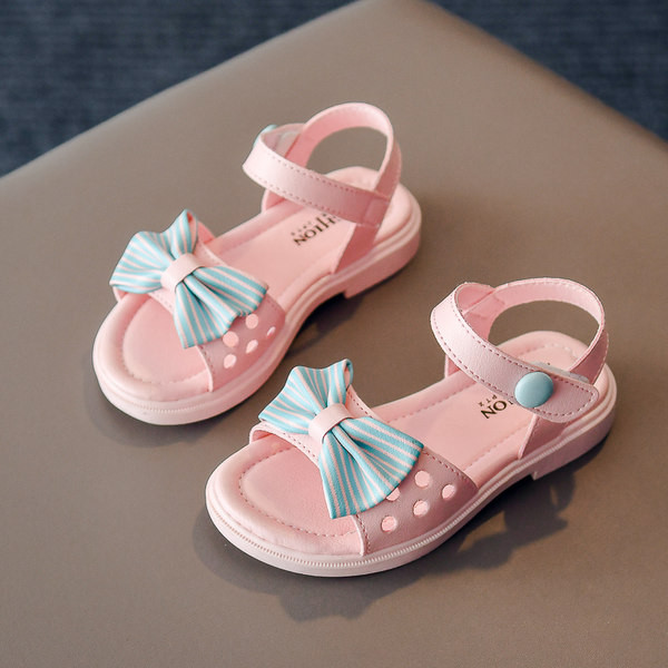 Sandale pentru copii cu inchidere velcro si panglica