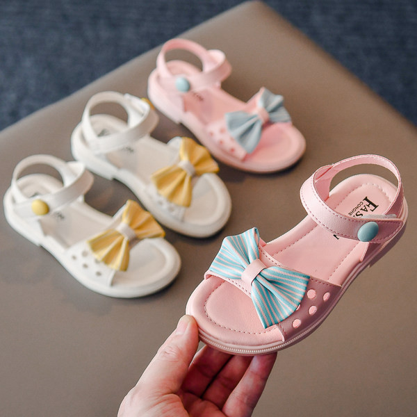 Sandale pentru copii cu inchidere velcro si panglica