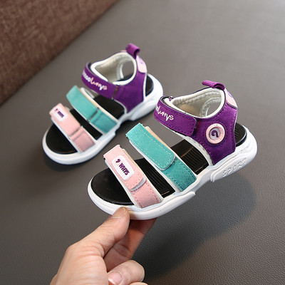 Sandale casual colorate pentru copii cu petice și talpă plată