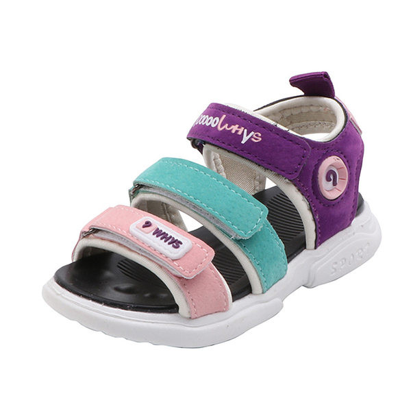Sandale casual colorate pentru copii cu petice și talpă plată