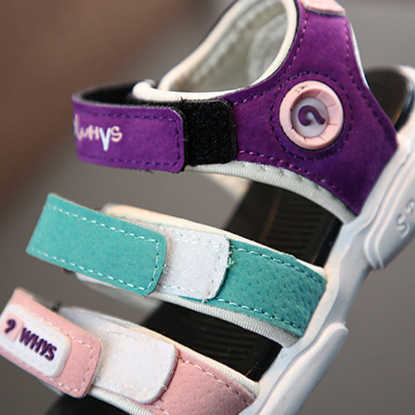 Sandale casual colorate pentru copii cu petice și talpă plată