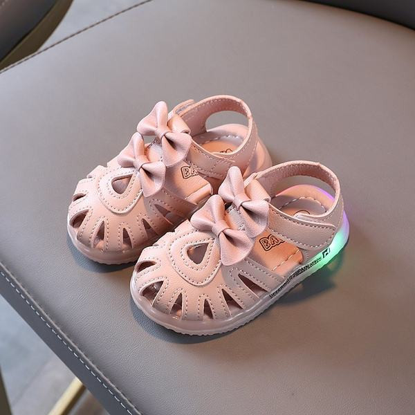 Sandale luminoase pentru copii cu panglici si autocolante