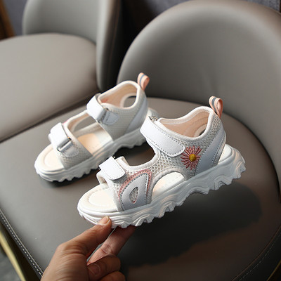 Sandale casual pentru copii cu broderie de flori