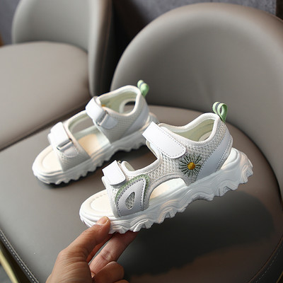 Sandale casual pentru copii cu broderie de flori