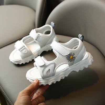 Sandale casual pentru copii cu broderie de flori