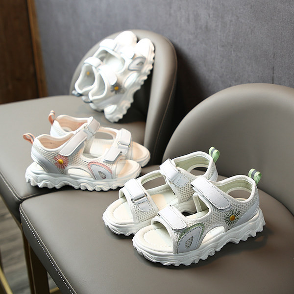 Sandale casual pentru copii cu broderie de flori