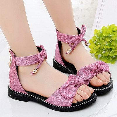 Sandale moderne din piele intoarsa ecologica in stil roman cu perle