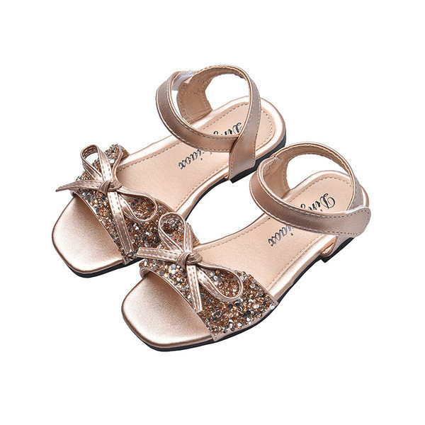 Model nou de sandale pentru copii cu panglica si efect stralucitor