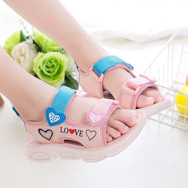 Sandale sport și de zi cu zi pentru copii cu autocolante pentru fete