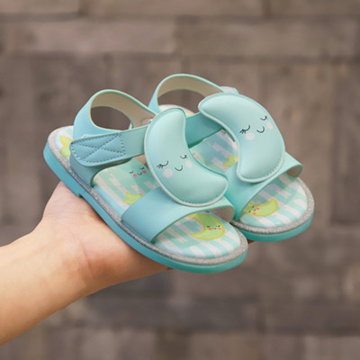 Sandale casual pentru copii din piele ecologica cu plasture si talpa plata