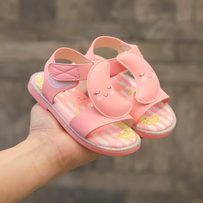 Sandale casual pentru copii din piele ecologica cu plasture si talpa plata