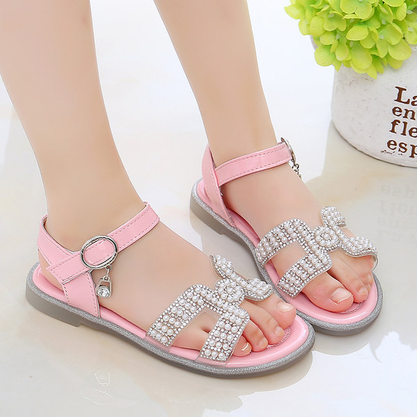 Sandale fete cu decor cu pietre