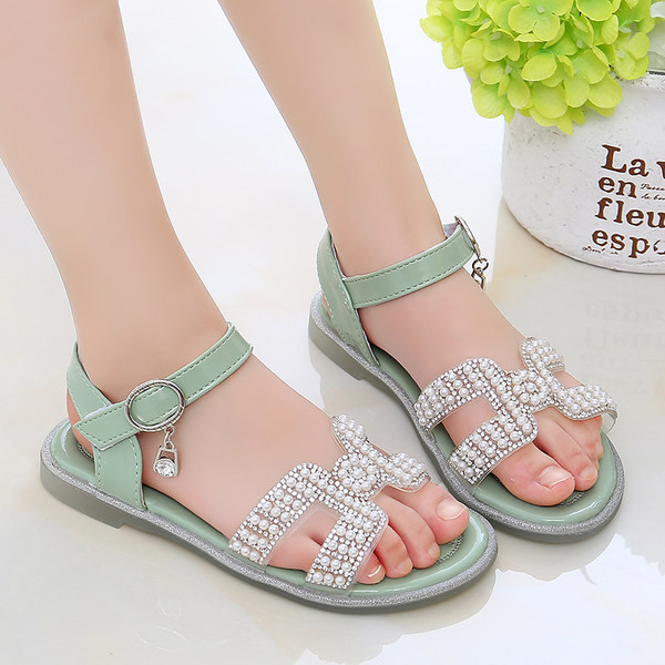 Sandale fete cu decor cu pietre