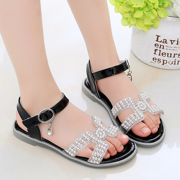 Sandale fete cu decor cu pietre