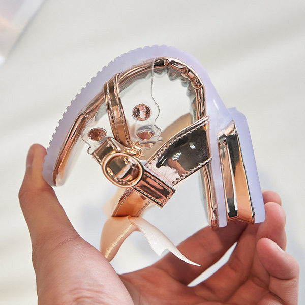 Model nou de sandale pentru copii cu panglica in mai multe culori pentru fete