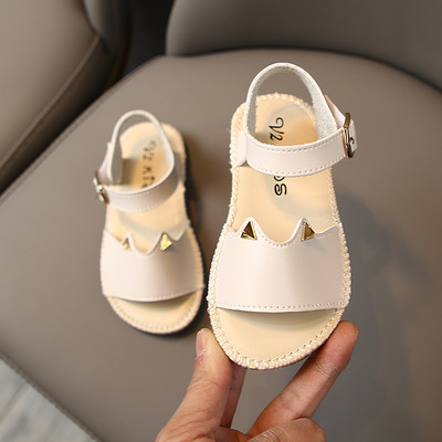 Sandale copii din piele cu cataramă pentru fete