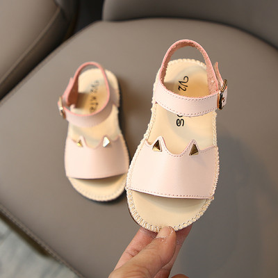Sandale copii din piele cu cataramă pentru fete