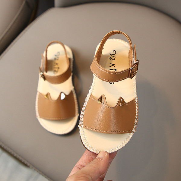 Sandale copii din piele cu cataramă pentru fete