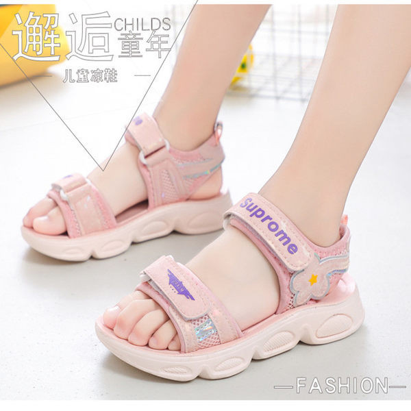Sandale casual pentru copii cu autocolante pentru fete in mai multe culori