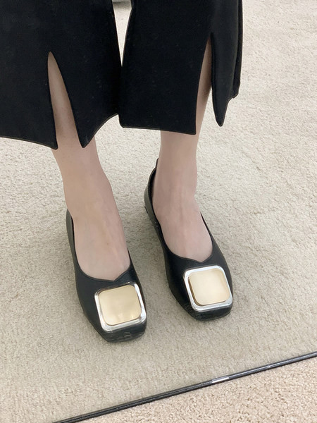 Pantofi casual dama cu talpa plate si element metalic