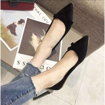 Pantofi casual dama model ascutit cu panglica in doua culori