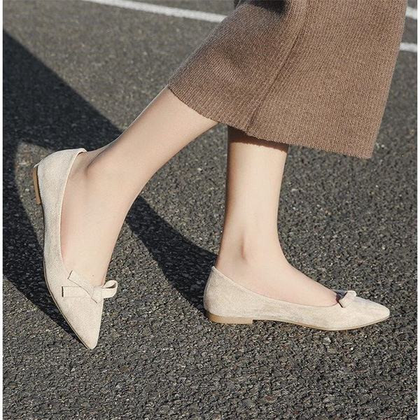 Pantofi casual dama model ascutit cu panglica in doua culori