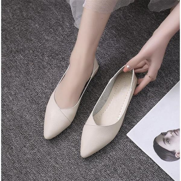 Pantofi casual dama model ascutit cu talpa plata