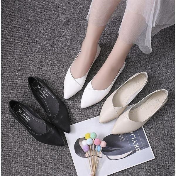 Pantofi casual dama model ascutit cu talpa plata