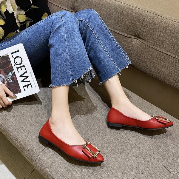 Pantofi casual dama cu catarama - din piele ecologica