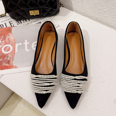 Casual γυναικεία παπούτσια με διακόσμηση από πέρλες