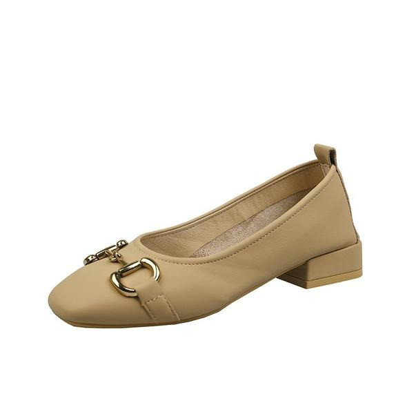 Pantofi moderni de dama din piele cu catarama metalica