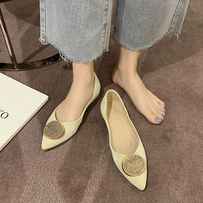 Model nou de pantofi dama ascutit cu talpa plate - mai multe culori