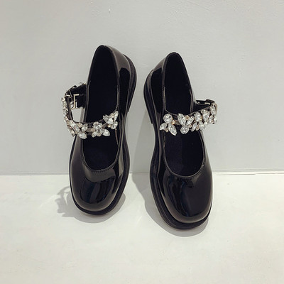 Pantofi casual dama cu decor cu pietre - culoare neagra