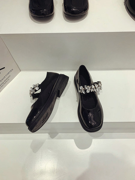 Pantofi casual dama cu decor cu pietre - culoare neagra