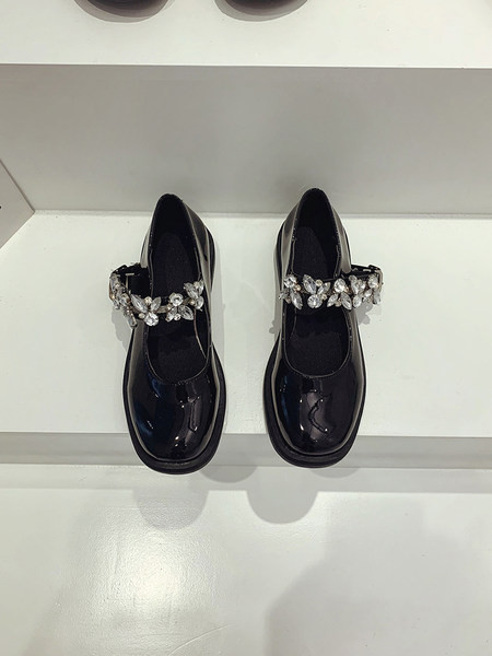 Pantofi casual dama cu decor cu pietre - culoare neagra